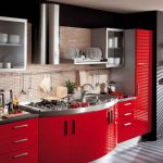 Rouge juteux pour les meubles de cuisine