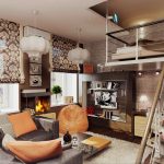 Salon moderne avec un design inhabituel
