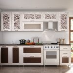 Cuisine lumineuse avec deux inserts dans une ligne