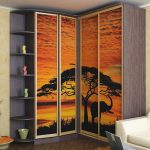 Armoire d'angle avec impression photo