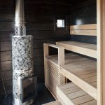 Étagères escamotables dans le hammam