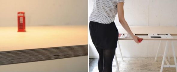 La table s'ouvre avec un aimant