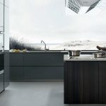 Cuisine panoramique sans armoires supérieures