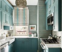 Plafond de jo cuisine turquoise douce