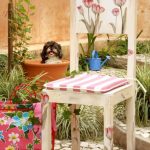 Sedia con tecnica di decoupage con sedile morbido