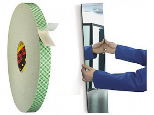 Ruban adhésif de construction double face pour miroir