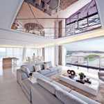 Plafond miroir pour le salon avec une vue magnifique
