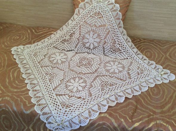 Couverture en coton ajourée