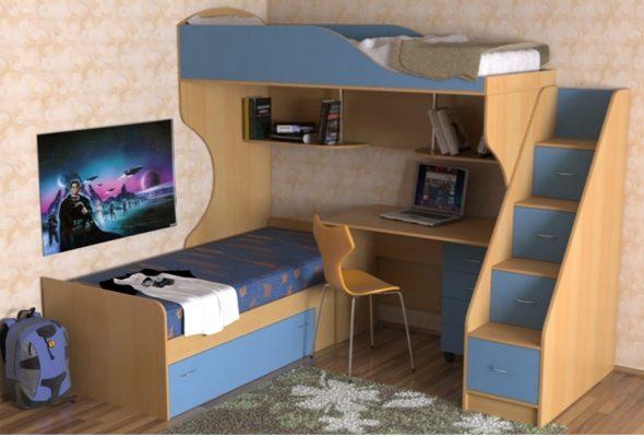 Lit bébé avec espace de travail
