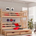 Lit superposé en bois avec trois lits