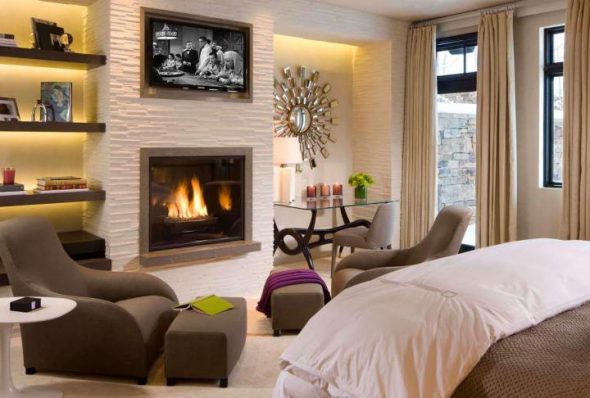 Cheminée dans la chambre
