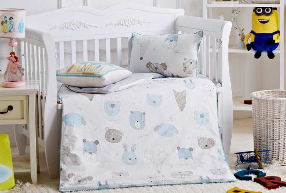 Literie bébé en satin animal