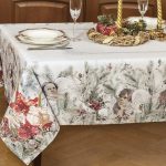Mooi tafelkleed met een kerstthema