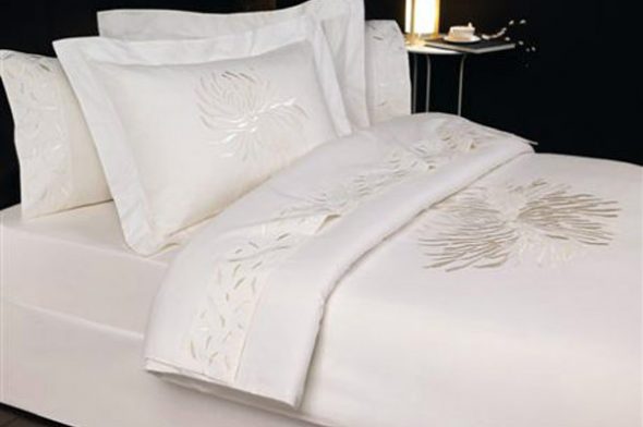Lit en percale blanche