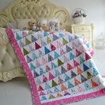 Couvre-lit patchwork colibri fait main