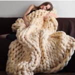 Grand plaid tricoté doux et énorme