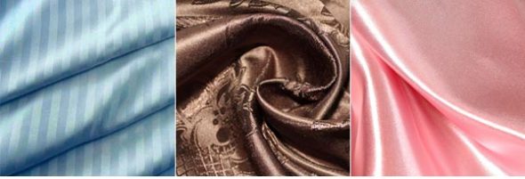 Satin rayé, jacquard et soie