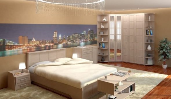 Armoire d'angle dans la chambre