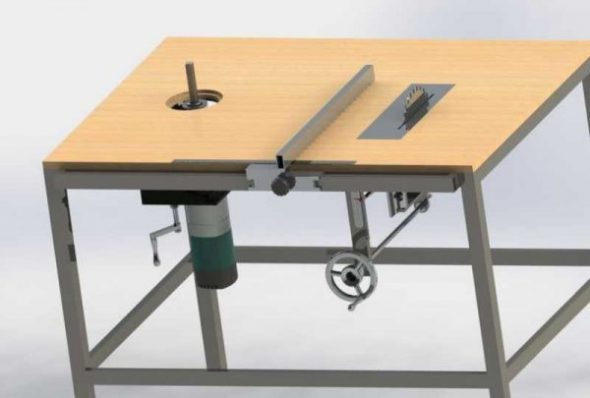 Option de table avec mécanisme de levage