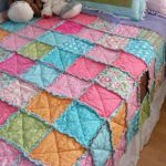 Patchwork courtepointe avec franges faites-le vous-même