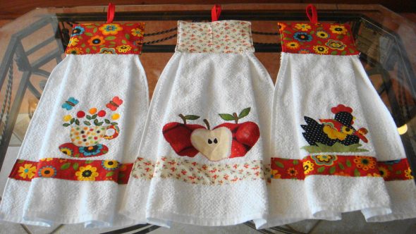 Serviettes de cuisine décorées
