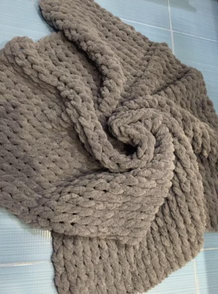 Couverture en peluche marron