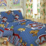 Parure de lit pour enfants avec les héros du dessin animé préféré Paw Patrol