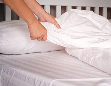 Lit de fraîcheur après le lavage