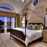 Chambre design avec rideaux de bambou