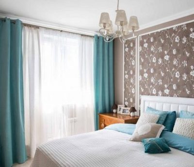Turquoise rideaux et textiles