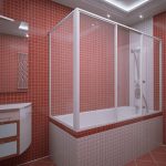 Écran de protection sur un cadre en métal dans la salle de bain