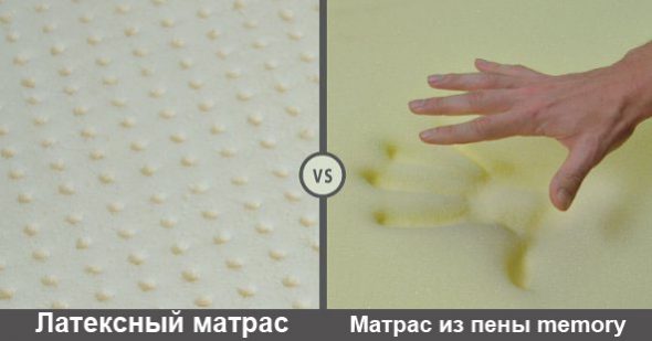 Matelas en latex et matelas en mousse