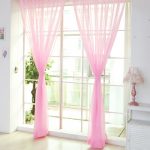 Rideaux en tulle rose translucide clair