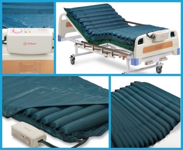 Le matelas anti-escarres s'adapte sur le dessus
