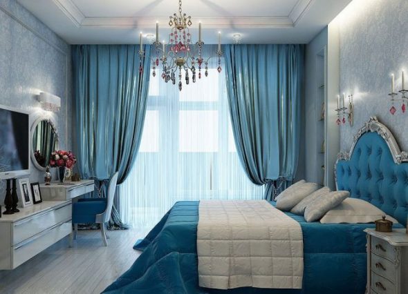 Rideaux bleu ciel