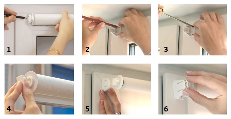 Installer les stores sur le cadre avec des vis