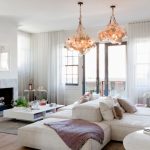 Ceiling curtain rails in the living room