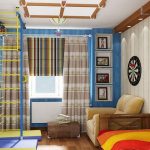 Conception de la chambre des enfants avec un coin sportif