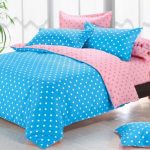 Parure de lit rose et bleu