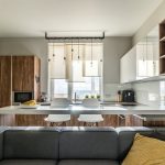 Conception de la cuisine-salon moderne