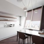 Étagères ouvertes à l'intérieur de la cuisine