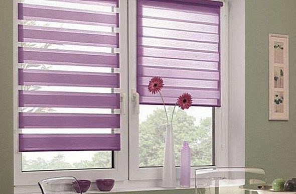 Stores de couleur lilas