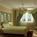 Rideaux pour la chambre à coucher avec lambrequin asymétrique