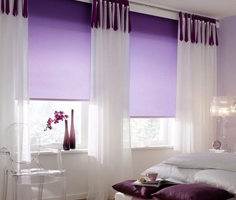 Blinds με μετάβαση από σκούρο μωβ στο φως