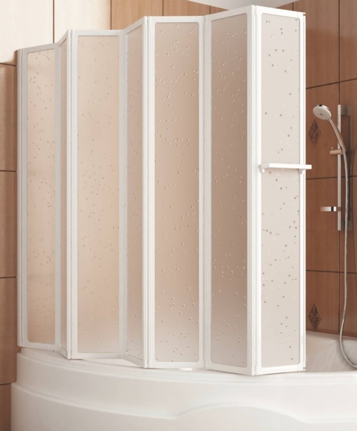 Rideaux en plastique type de pliage dans la salle de bain