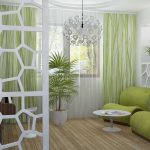 Groene woonkamer in ecostijl