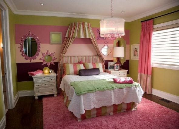 Couleurs vert et rose