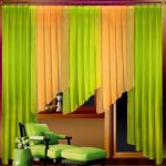 Rideaux en tissu jaune-vert