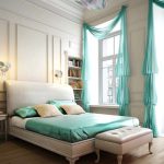 Rideaux turquoise assortis au voile