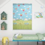 Type de rouleau de rideau ouvert avec un motif pour enfants